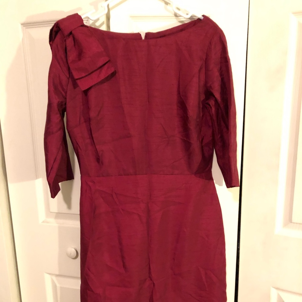 Burgundy Dainty Jewell Vintage dress with Bow